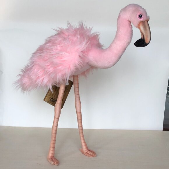 Hansa Handcrafted Flamingo, Pink 15 Inch (38 CM)  Stuffed Animal Brand New w/ - Picture 4 of 12